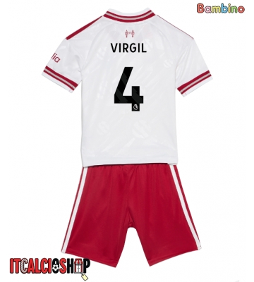 Liverpool Virgil van Dijk #4 Seconda Maglia Bambino 2026-27 Manica Corta (+ Pantaloni corti)